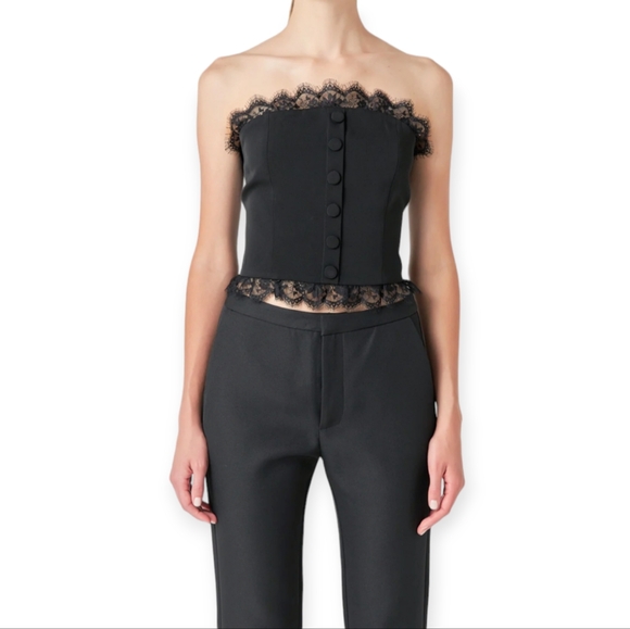 Endless Rose Tops - Anthropologie Endless Rose Peekaboo Lace Corset Top (NWOT)